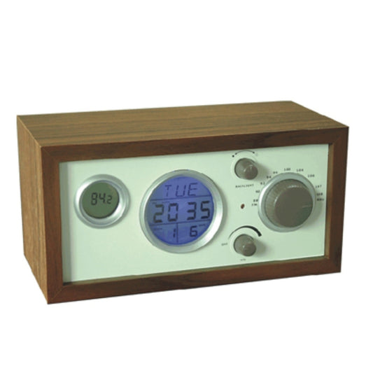 SY-601 Home Multifunctional Retro Wooden Radio Electronic Thermometer Alarm Clock(Random Color Delivery) by buy2fix