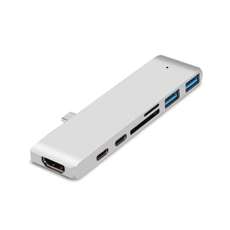 TYPE-C To 4K HDMI HUB Docking Station TF/SD Card Reader For MacBook Pro(Silver) - Computer & Networking by buy2fix | Online Shopping UK | buy2fix