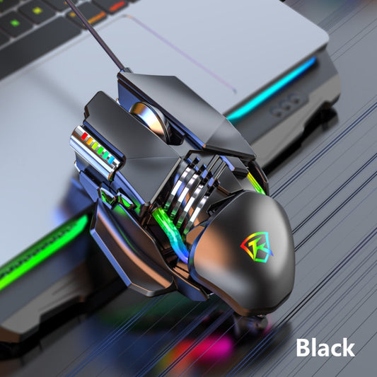 Y-FRUITFUL P3 6 Keys RGB Lighting Adjustable Wired Mouse(Black) by buy2fix