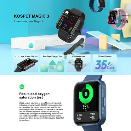 KOSPET Magic 3 1.71 Inch Blood Oxygen Monitoring Waterproof Smart Watch(Black) - Smart Wear by KOSPET | Online Shopping UK | buy2fix