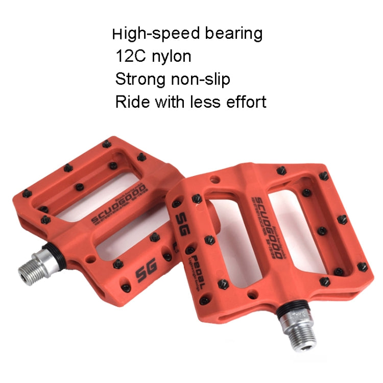 FMFXTR Mountain Bicycle Pedal Nylon Fiber Bearing Non-Slip Pedal(SG-12B Red) - Outdoor & Sports by FMFXTR | Online Shopping UK | buy2fix