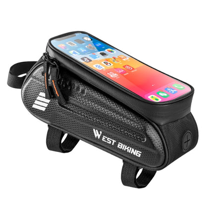 WEST BIKING Bicycle Hard Shell Front Beam Bag Mobile Phone Touch Screen Saddle Bag(Black) - Bicycle Bags by WEST BIKING | Online Shopping UK | buy2fix