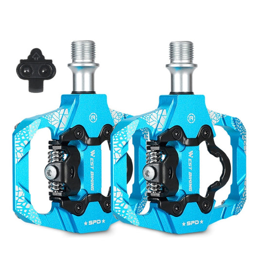 A Pair WEST BIKING YP0802086 Mountain Bike Aluminum Bearing Pedals(Blue) - Outdoor & Sports by WEST BIKING | Online Shopping UK | buy2fix