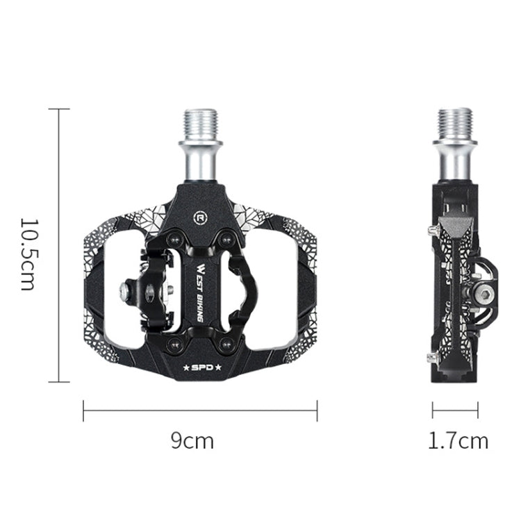 A Pair WEST BIKING YP0802086 Mountain Bike Aluminum Bearing Pedals(Black) - Outdoor & Sports by WEST BIKING | Online Shopping UK | buy2fix