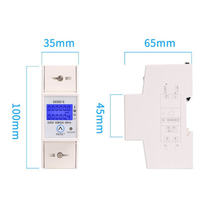 SINOTIMER DDS015 Backlight Display Single-phase Household Rail Energy Meter 5-80A 230V - Consumer Electronics by SINOTIMER | Online Shopping UK | buy2fix