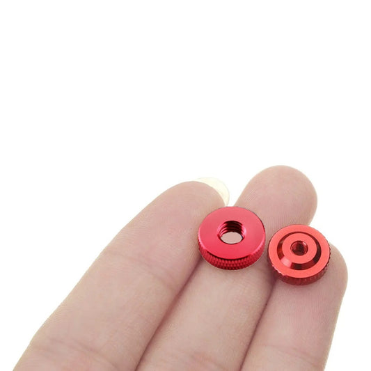 Knurled Aluminum Alloy Single Layer Hand Tight Nut Thin Small Step Nut, Specification: M5-D16x4Red by buy2fix