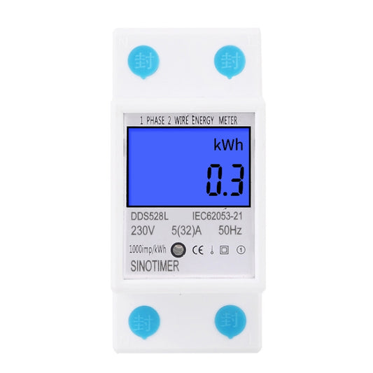 DDS528L Backlight Display Home Single-phase Rail Energy Meter 5-32A(230V 50Hz) - Consumer Electronics by SINOTIMER | Online Shopping UK | buy2fix