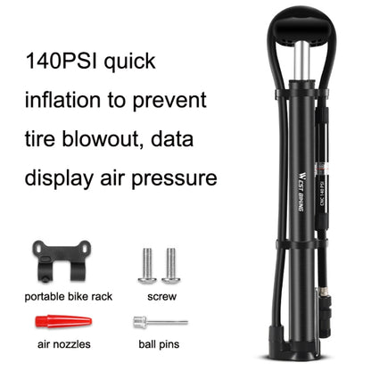 WEST BIKING YP0711122 Portable Bicycle High Pressure Pump(Black) - Bicycle Locks & Bicycle Pumps by WEST BIKING | Online Shopping UK | buy2fix