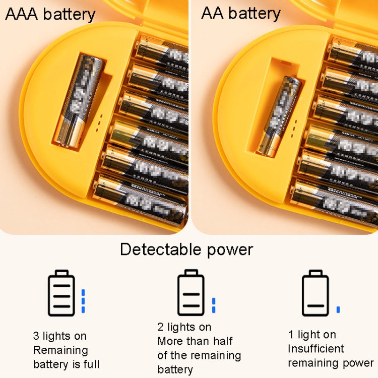 Household Battery Storage Box Data Cable Charger Storage Organizer Box, Color: Yellow Double Layer - Storage Boxes by buy2fix | Online Shopping UK | buy2fix