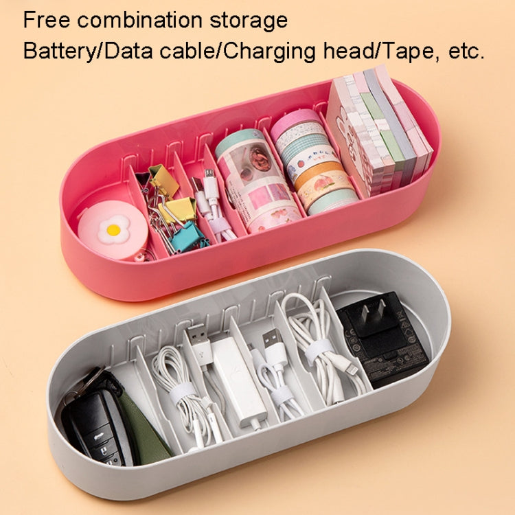 Household Battery Storage Box Data Cable Charger Storage Organizer Box, Color: Pink 3 Layer - Storage Boxes by buy2fix | Online Shopping UK | buy2fix