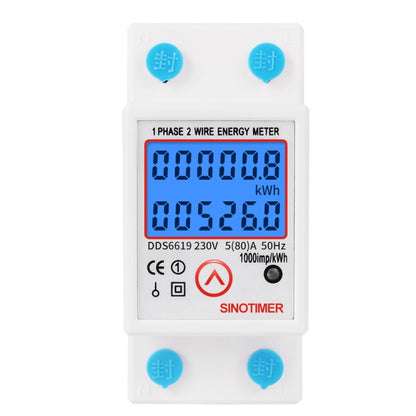 SINOTIMER DDS6619-526L-2 Can Reset Zero Backlight Display Single-phase Rail Electric Energy Meter - Consumer Electronics by SINOTIMER | Online Shopping UK | buy2fix