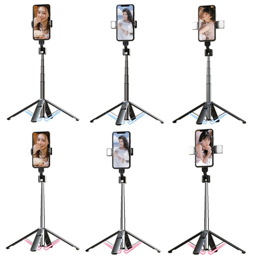 Phone Live Bracket Bluetooth Selfie Tripod, High: 102CM (Stainless Steel + Dual Fill Lights) by buy2fix