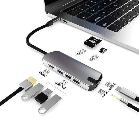Type-C Extension Dock 8 In 1 Laptop Converter USB HUB Hub by buy2fix