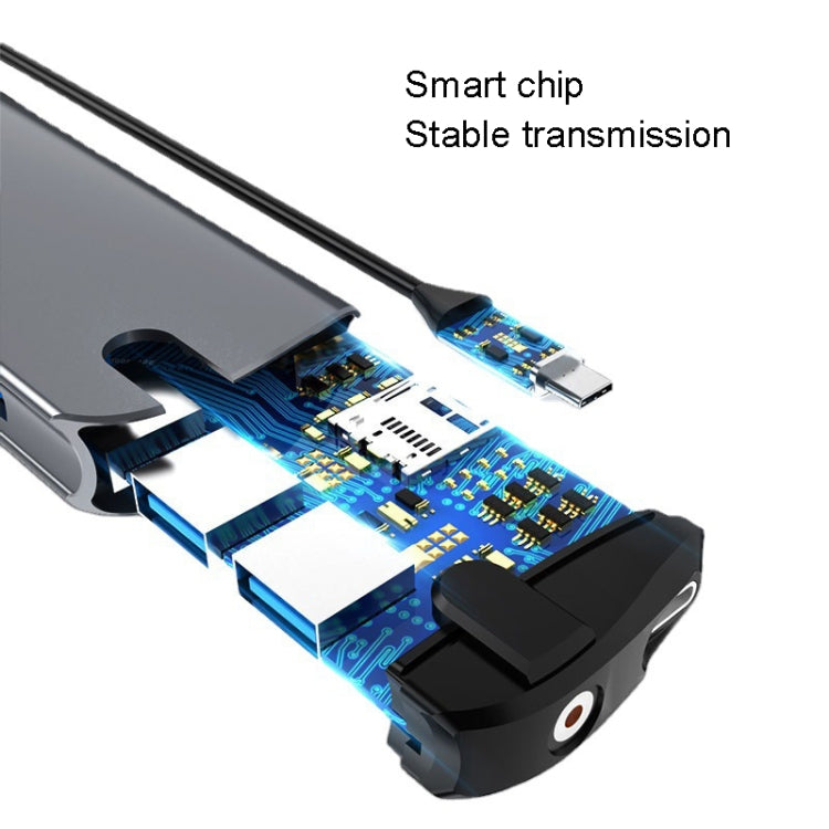 Type-C Extension Dock 8 In 1 Laptop Converter USB HUB Hub - Computer & Networking by buy2fix | Online Shopping UK | buy2fix