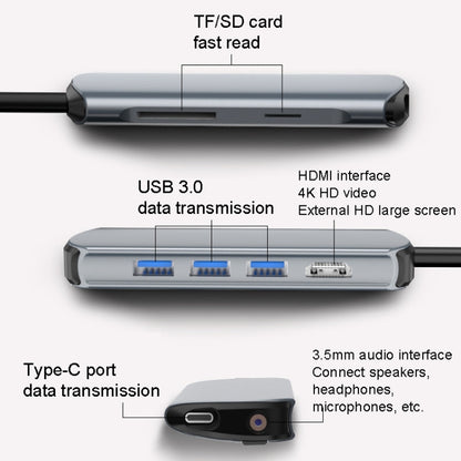 Type-C Extension Dock 8 In 1 Laptop Converter USB HUB Hub - Computer & Networking by buy2fix | Online Shopping UK | buy2fix