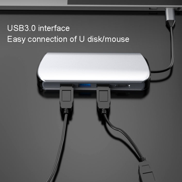 Type-C Extension Dock 8 In 1 Laptop Converter USB HUB Hub - Computer & Networking by buy2fix | Online Shopping UK | buy2fix