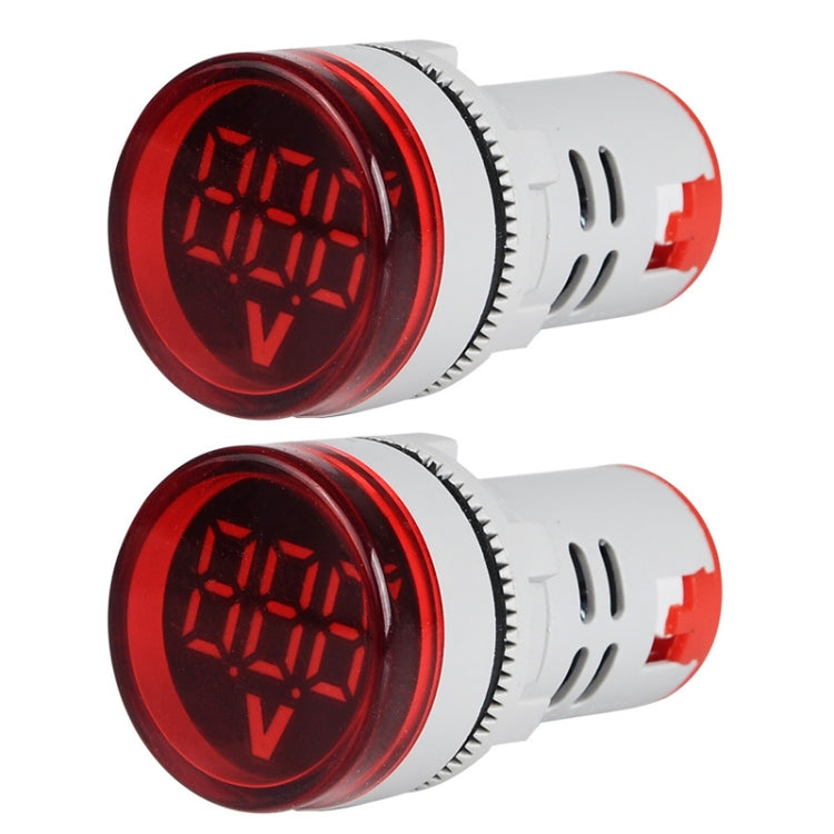 2 PCS DC Voltage Signal Indicator 22mm Round 6-100V Universal Voltmeter(ST16VD-01 Red) - Consumer Electronics by SINOTIMER | Online Shopping UK | buy2fix