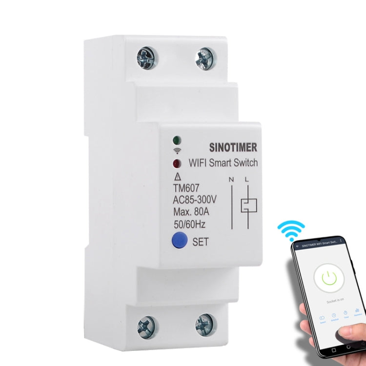 SINOTIMER TM607 Intelligent Wifi Timer Mobile App Home Rail Remote Control Time Switch 80A 85-300V - Consumer Electronics by SINOTIMER | Online Shopping UK | buy2fix