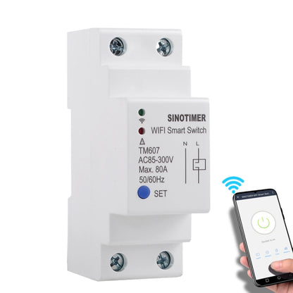 SINOTIMER TM607 Intelligent Wifi Timer Mobile App Home Rail Remote Control Time Switch 80A 85-300V - Consumer Electronics by SINOTIMER | Online Shopping UK | buy2fix