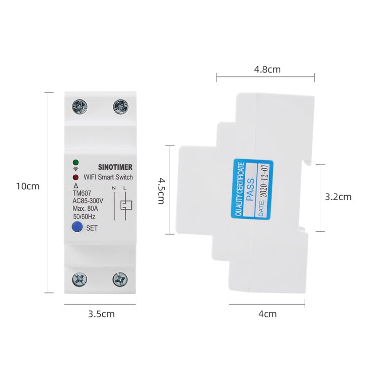 SINOTIMER TM607 Intelligent Wifi Timer Mobile App Home Rail Remote Control Time Switch 80A 85-300V - Consumer Electronics by SINOTIMER | Online Shopping UK | buy2fix