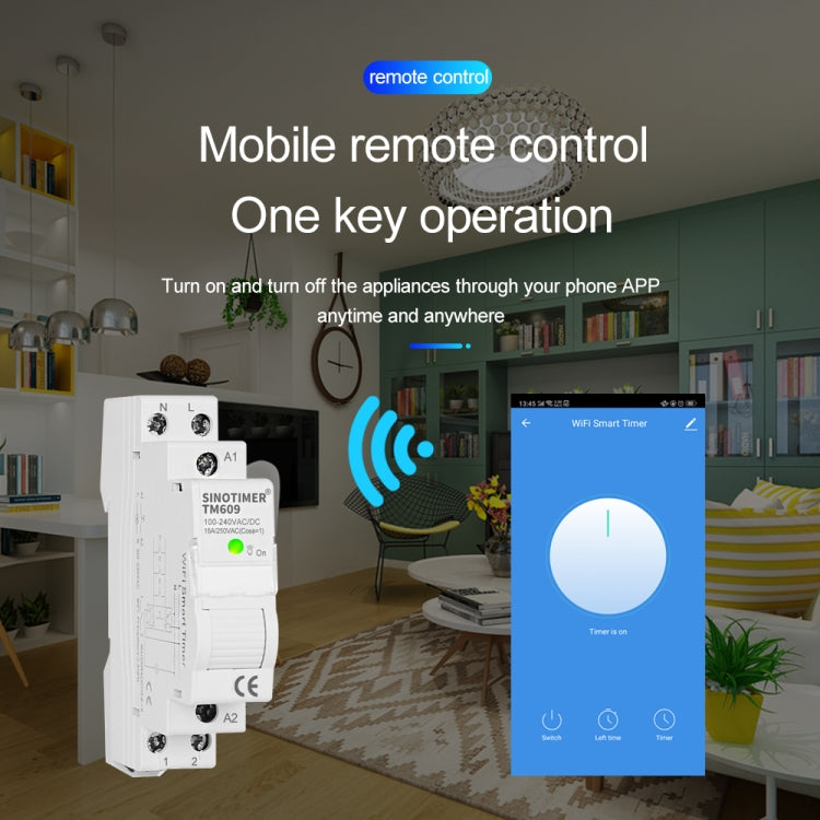 SINOTIMER TM607 Intelligent Wifi Timer Mobile App Home Rail Remote Control Time Switch 80A 85-300V - Consumer Electronics by SINOTIMER | Online Shopping UK | buy2fix
