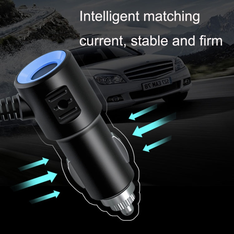 2 PCS Dual USB + Type-C / USB-C 3 Hole Car Charger, Style: Bluetooth+Fast Charge Version(Black) - In Car by buy2fix | Online Shopping UK | buy2fix