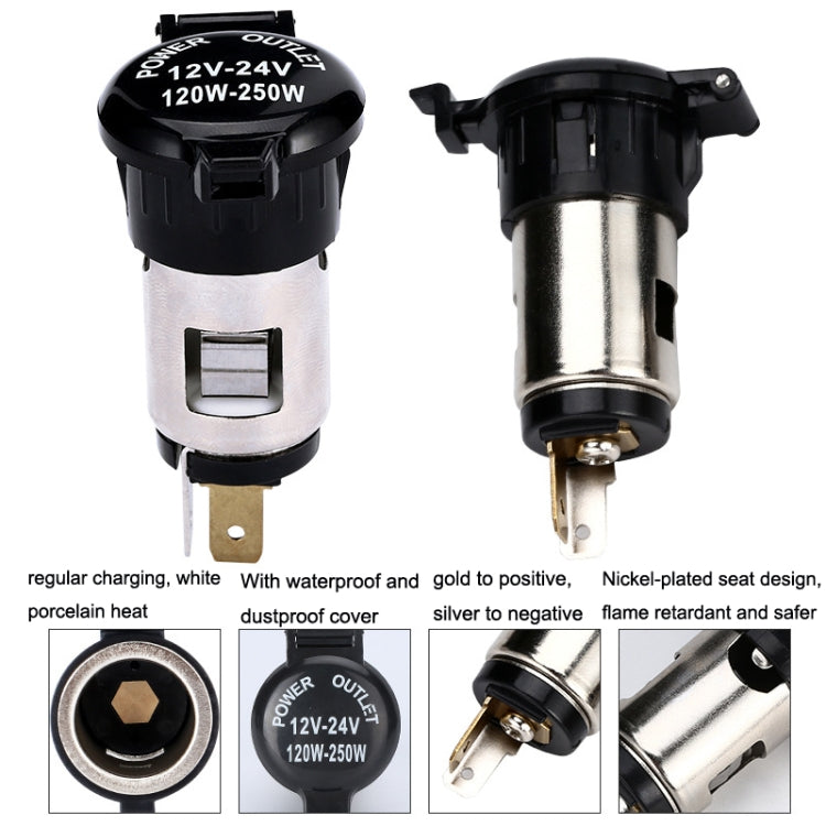 2 PCS Car Modified Cigarette Lighter Car Charging Power Socket Cigarette Type (with 15cm Line) - In Car by buy2fix | Online Shopping UK | buy2fix