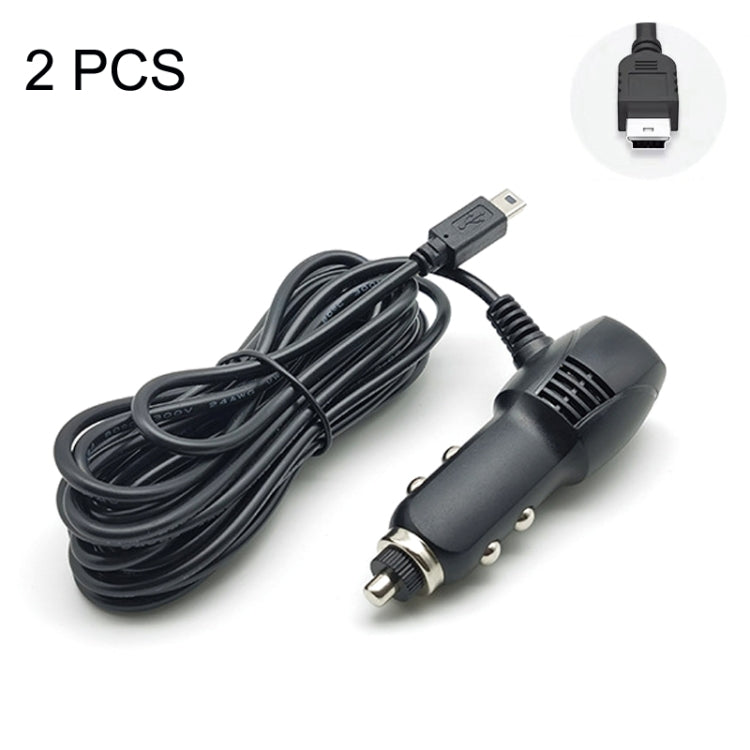 2 PCS Car Charger Fast Charging Driving Recorder Supply Line, Style: 1A+2A(Mini Straight Head) - In Car by buy2fix | Online Shopping UK | buy2fix