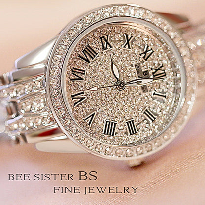 BS Bee Sister  FA1501 Ladies Diamond Watch Chain Watch(Rose Gold) - Bracelet Watches by buy2fix | Online Shopping UK | buy2fix