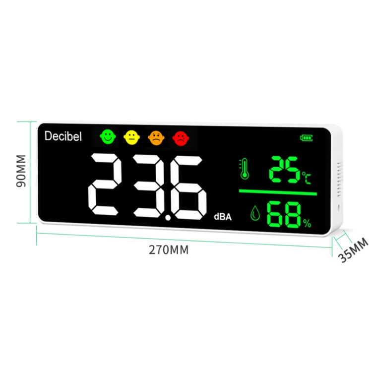 DM1306D Wall-mounted Decibel Meter Temperature & Humidity Detector - Consumer Electronics by buy2fix | Online Shopping UK | buy2fix