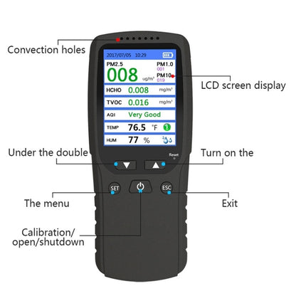 DM106A Indoor Haze Dust Formaldehyde Air Quality Detector - Consumer Electronics by buy2fix | Online Shopping UK | buy2fix