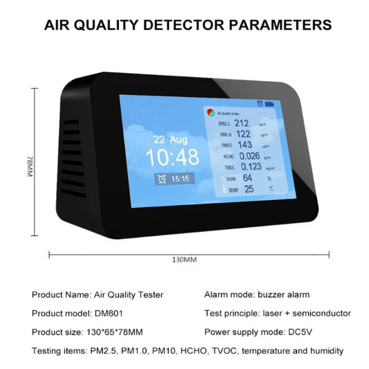DM601A Multifunctional PM2.5 Formaldehyde Air Quality Detector by buy2fix