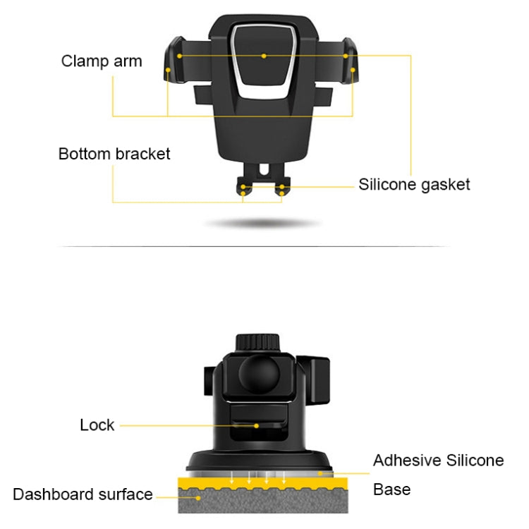 Multifunctional Telescopic Car Phone Holder(Gold) - In Car by buy2fix | Online Shopping UK | buy2fix