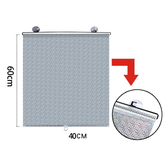 Suction Cup Car Shade Curtain Window Telescopic Roller Blind, Size: 40x60cm Silver Lyser by buy2fix