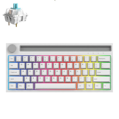 Ajazz K620T 62 Keys Bluetooth Wireless Dual Mode Mechanical Keyboard, Style: Blue Shaft (White) - Wireless Keyboard by Ajazz | Online Shopping UK | buy2fix