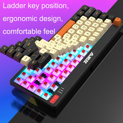 Ajazz K690T 69-key Wireless+Bluetooth+Wired Mechanical RGB Gaming Office Keyboard(Tea Shaft) - Wireless Keyboard by Ajazz | Online Shopping UK | buy2fix