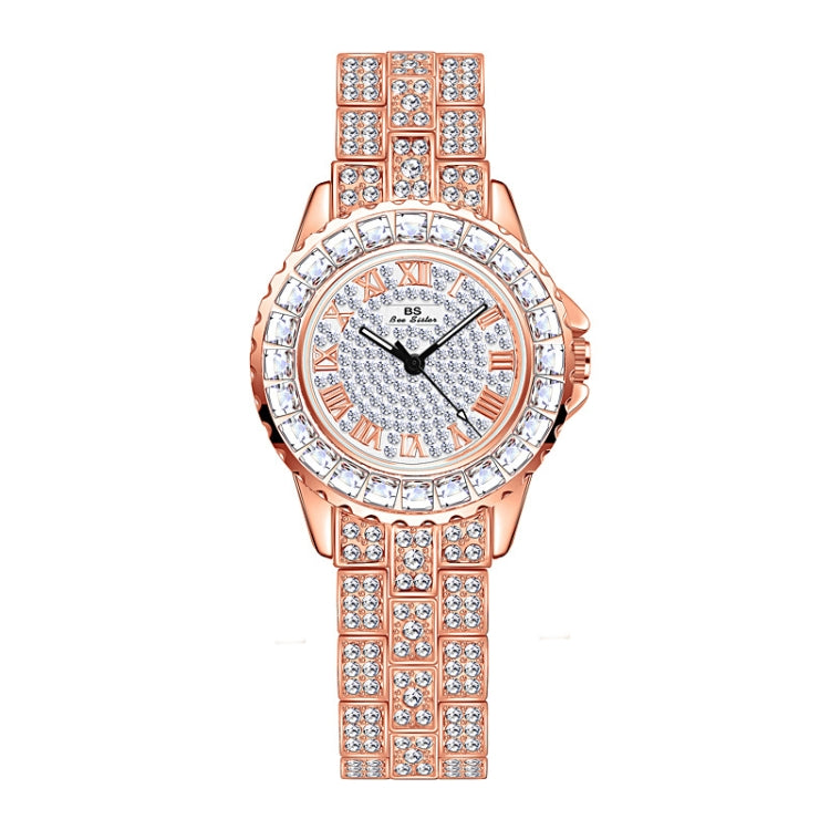 BS Bee Sister FA08090 Ladies Full Diamond Temperament Watch(Rose Gold) - Alloy Watches by BS Bee Sister | Online Shopping UK | buy2fix