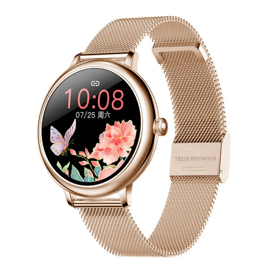 LOANIY CF80 1.08 Inch Heart Rate Monitoring Smart Bluetooth Watch, Color: Gold Steel by LOANIY