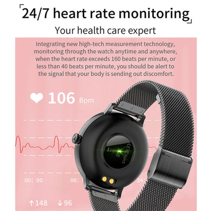 LOANIY CF80 1.08 Inch Heart Rate Monitoring Smart Bluetooth Watch, Color: Gold Steel by LOANIY