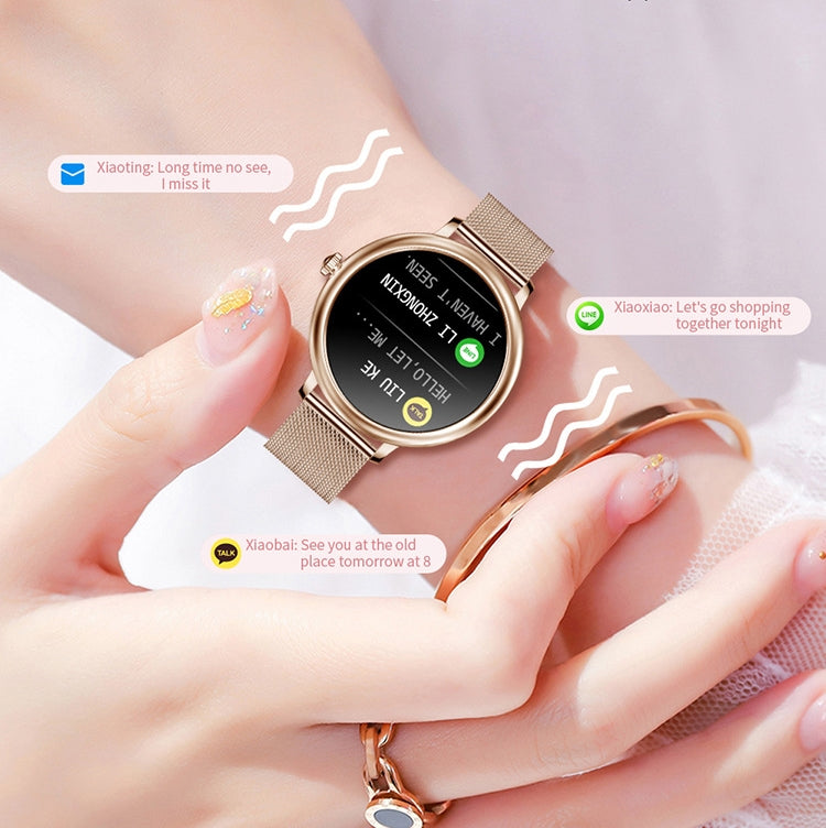 LOANIY CF80 1.08 Inch Heart Rate Monitoring Smart Bluetooth Watch, Color: Gold Steel by LOANIY