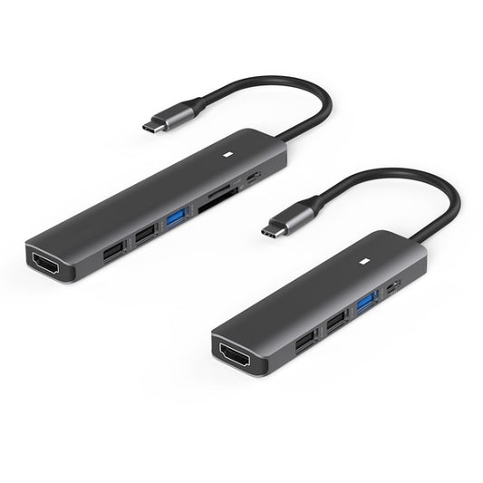 Blueendless Type-C+USB 3.0/2.0+HDMI4K HUB, Specification: 7 in 1 by Blueendless