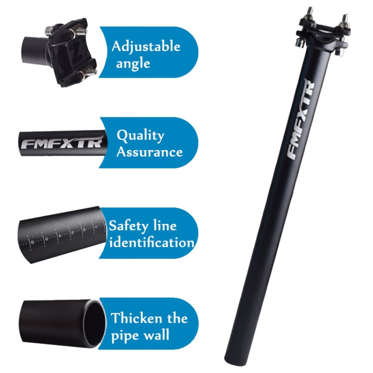 FMFXTR Bicycle Extended Saddle Seat Tube Double Nail Straight Tube, Specification: 31.6mm(Black) - Bicycle Seat Posts by FMFXTR | Online Shopping UK | buy2fix