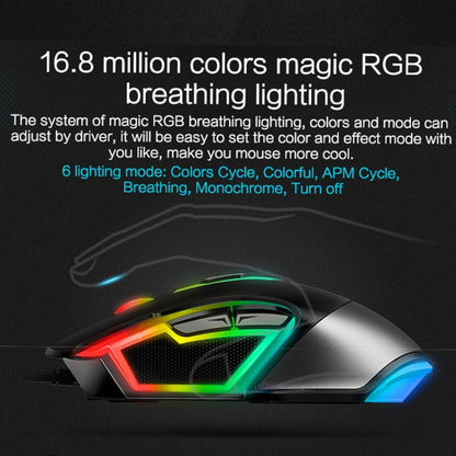 Rapoo V302 7 Keys Color RGB Gaming Wired Mouse, Cable Length: 1.8m(Black) - Wired Mice by Rapoo | Online Shopping UK | buy2fix