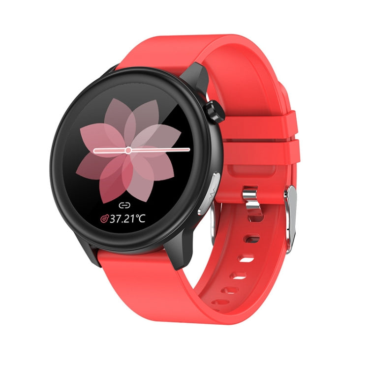 LOANIY E80 1.3 Inch Heart Rate Detection Smart Watch, Color: Red Silicone - Smart Watches by LOANIY | Online Shopping UK | buy2fix