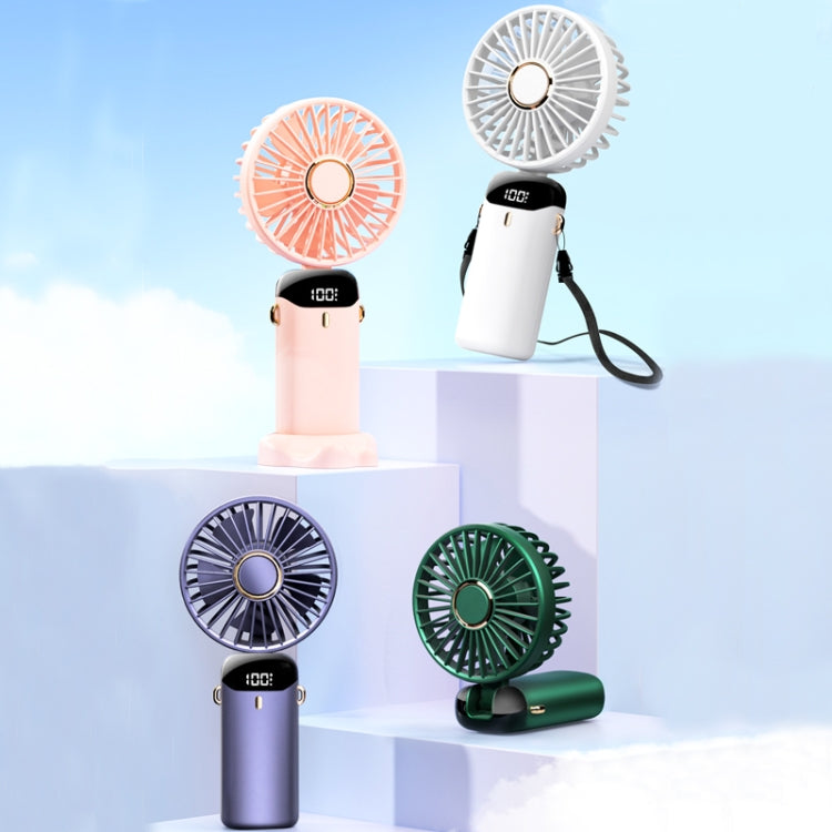 USB Handheld Digital Display Folding Aromatherapy Fan, Battery Capacity: 5000mAh(N15 White) - Consumer Electronics by buy2fix | Online Shopping UK | buy2fix