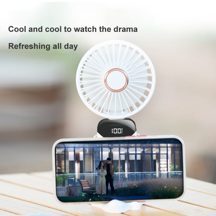 USB Handheld Digital Display Folding Aromatherapy Fan, Battery Capacity: 5000mAh(N15 White) - Consumer Electronics by buy2fix | Online Shopping UK | buy2fix