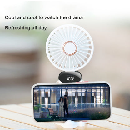 USB Handheld Digital Display Folding Aromatherapy Fan, Battery Capacity: 5000mAh(N15 White) - Consumer Electronics by buy2fix | Online Shopping UK | buy2fix