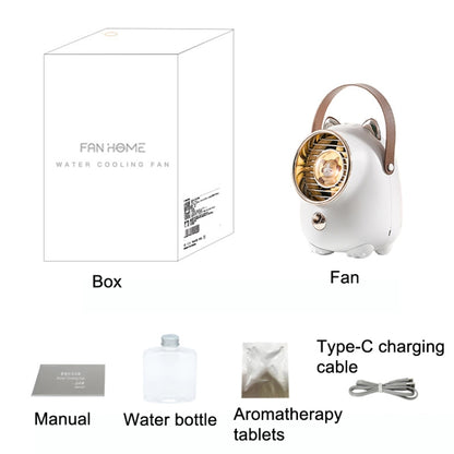 Turbine Water Cold Fan USB Desktop Humidity Spray Small Fan(Tanuka White 2000 mAh) - Consumer Electronics by buy2fix | Online Shopping UK | buy2fix