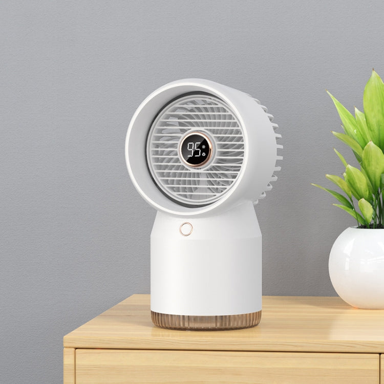 Spray Humidified LED Digital Display Office Home Fan, Style: USB Direct Plug(White) - Consumer Electronics by buy2fix | Online Shopping UK | buy2fix