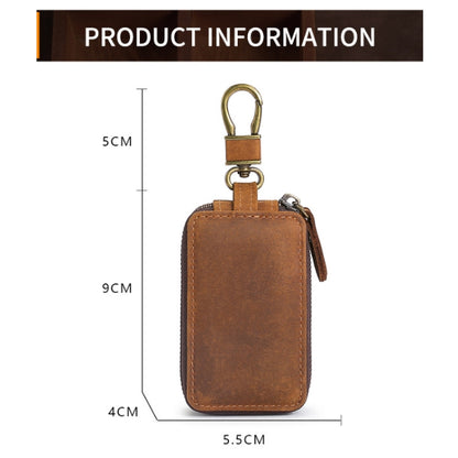 TP-9032 First Layer Cowhide Multifunctional Double Zipper Car Key Case(Brown) by buy2fix